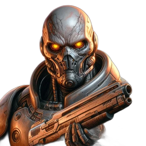 robot, face, weapon, mask transparent PNG cut-out