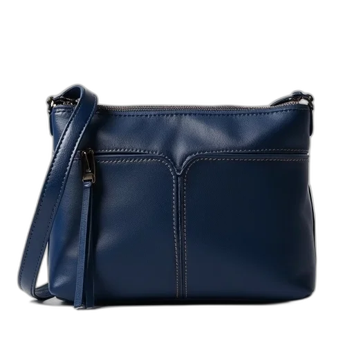 navy, crossbody, purse transparent PNG cut-out