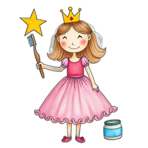 crown, staff, dress, cartoon transparent PNG cut-out