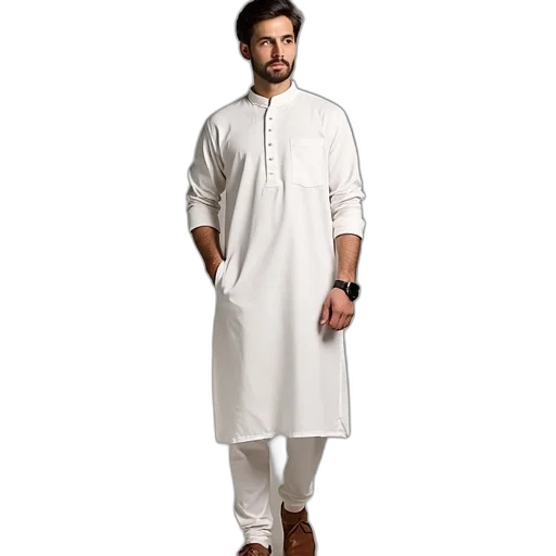 dress, monochrome, plain, kurta transparent PNG cut-out