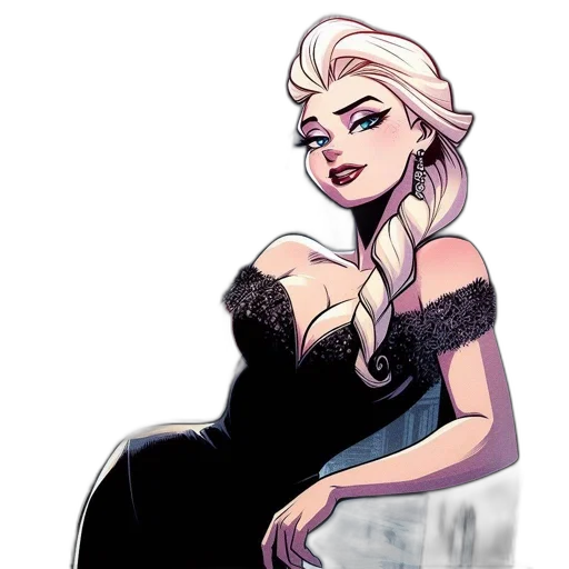 dress, comic book art, cartoon, concept art transparent PNG cut-out