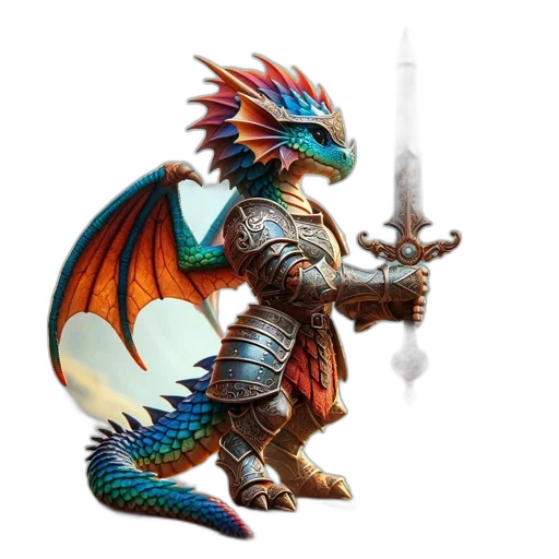 dragon, sword, staff, weapon transparent PNG cut-out