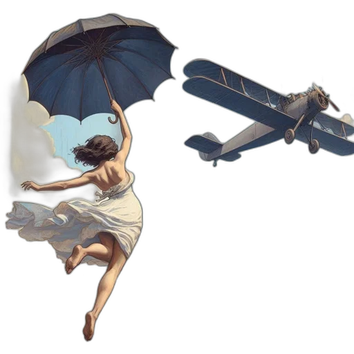 umbrella, concept art, fantasy art, pixel art transparent PNG cut-out