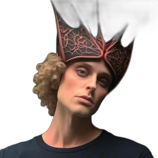 crown, hat, staff, face transparent PNG cut-out