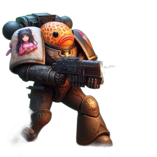 robot, mask, weapon, creature transparent PNG cut-out