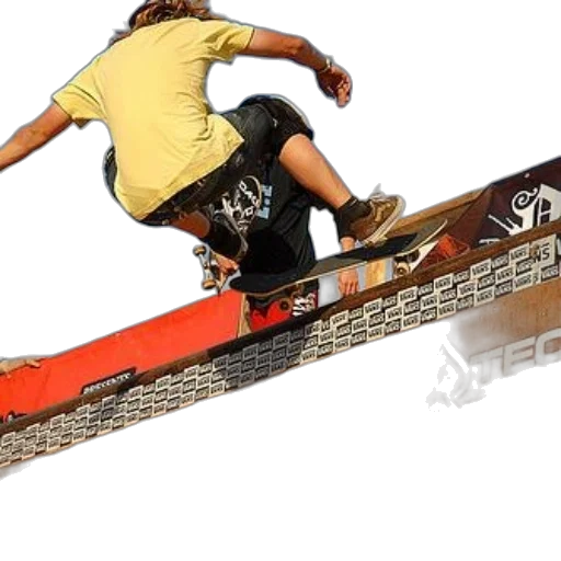 skateboarder, performs, trick, ramp transparent PNG cut-out
