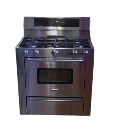 3d render, stainless, steel, stove transparent PNG cut-out