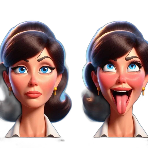 face, 3d render, cartoon, concept art transparent PNG cut-out