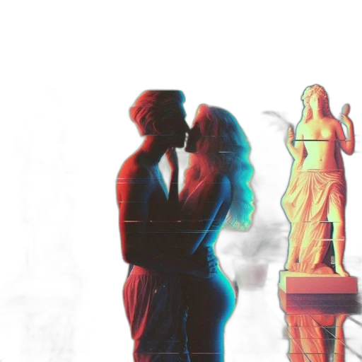 3d render, vaporwave, concept art, pixel art transparent PNG cut-out
