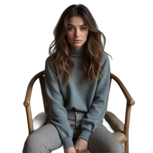 jacket, hair, face, staff transparent PNG cut-out