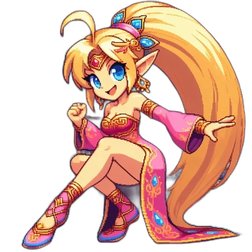 staff, dress, pixel art, anime transparent PNG cut-out