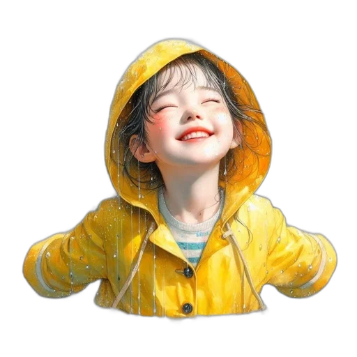 jacket, umbrella, face, dress transparent PNG cut-out