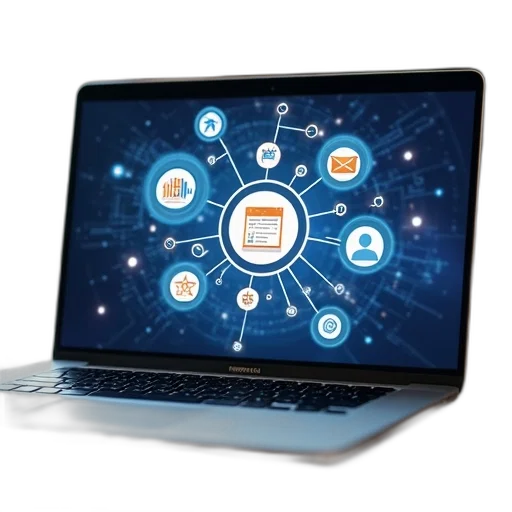 image, laptop, marketing, automation transparent PNG cut-out