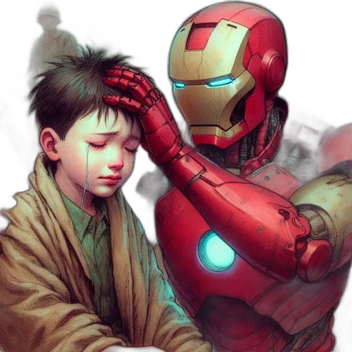 robot, comic book art, concept art, cyberpunk transparent PNG cut-out