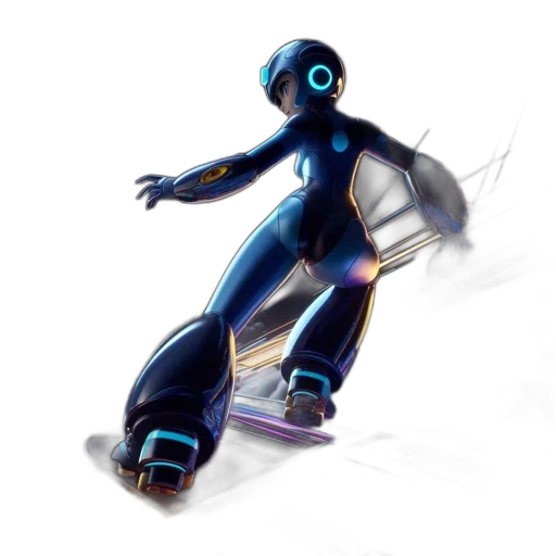 robot, concept art, 3d render, cyberpunk transparent PNG cut-out