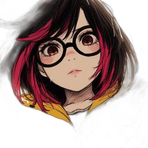 face, jacket, hair, mask transparent PNG cut-out