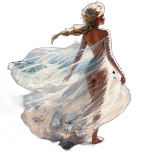 dress, hair, concept art, photorealistic transparent PNG cut-out