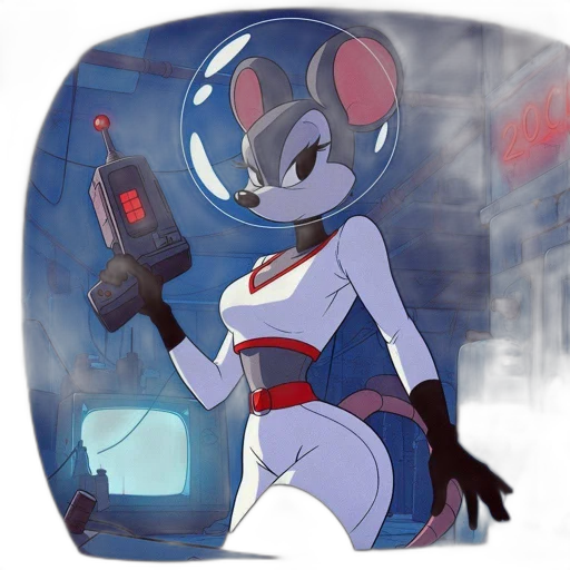 robot, staff, concept art, cyberpunk transparent PNG cut-out
