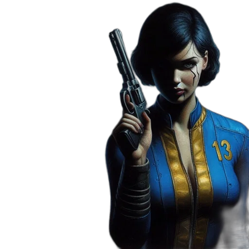 concept art, comic book art, cyberpunk, female transparent PNG cut-out