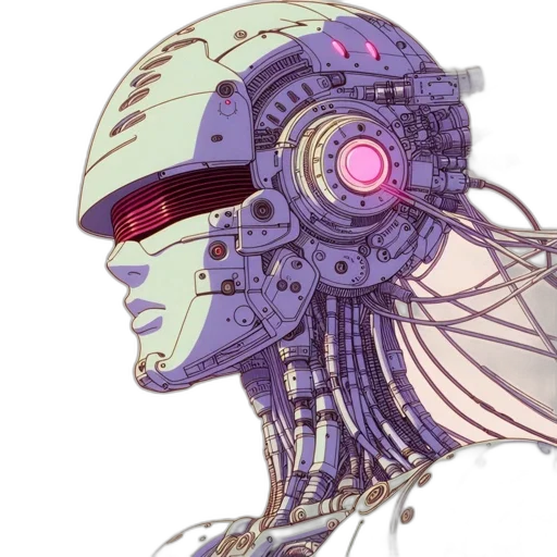 robot, mask, face, cyberpunk transparent PNG cut-out