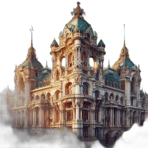 building, crown, concept art, fantasy art transparent PNG cut-out