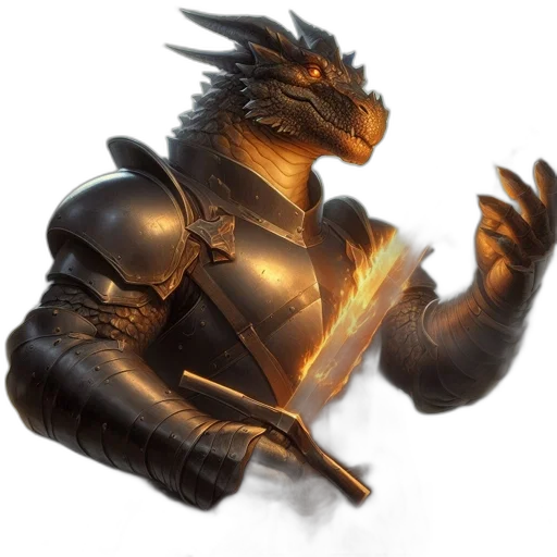 dragon, animal, sword, staff transparent PNG cut-out