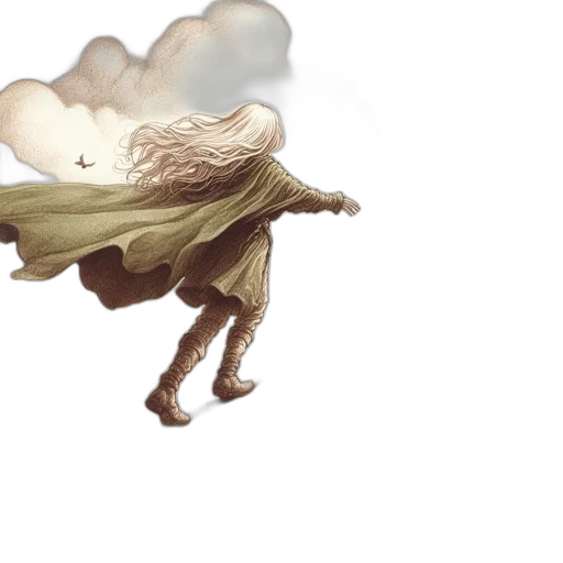 umbrella, dress, dragon, creature transparent PNG cut-out