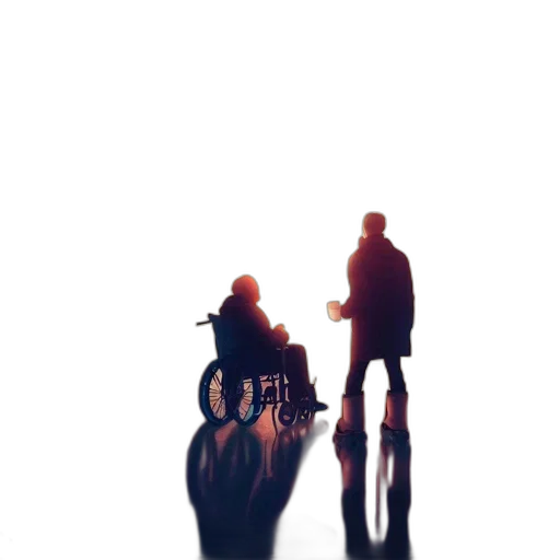 jacket, robot, umbrella, staff transparent PNG cut-out