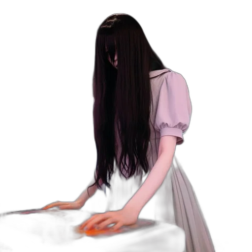 dress, hair, creature, mask transparent PNG cut-out