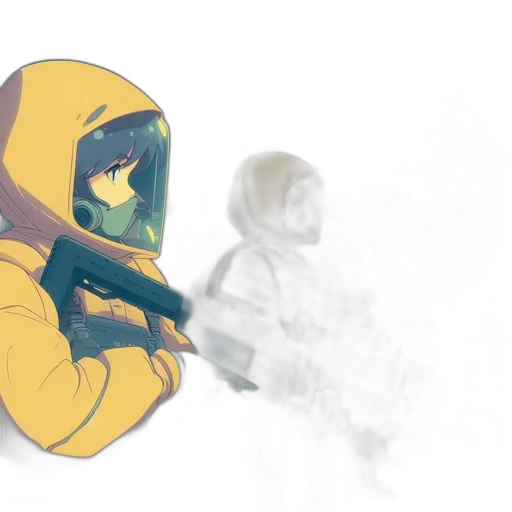 weapon, mask, jacket, robot transparent PNG cut-out