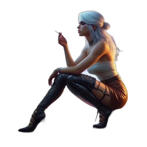 weapon, staff, face, jacket transparent PNG cut-out