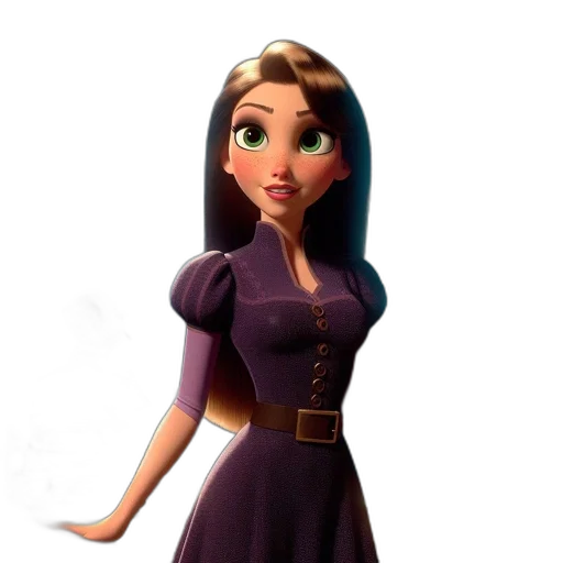 dress, staff, 3d render, cartoon transparent PNG cut-out