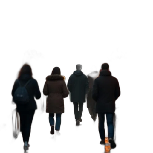 staff, jacket, umbrella, 3d render transparent PNG cut-out