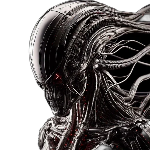 robot, concept art, cyberpunk, outer space transparent PNG cut-out