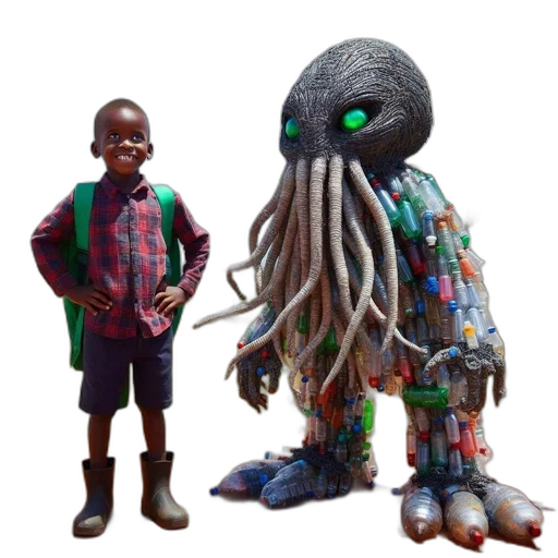 creature, robot, 3d render, concept art transparent PNG cut-out