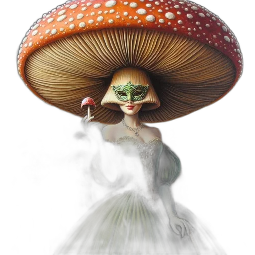 hat, dress, umbrella, creature transparent PNG cut-out