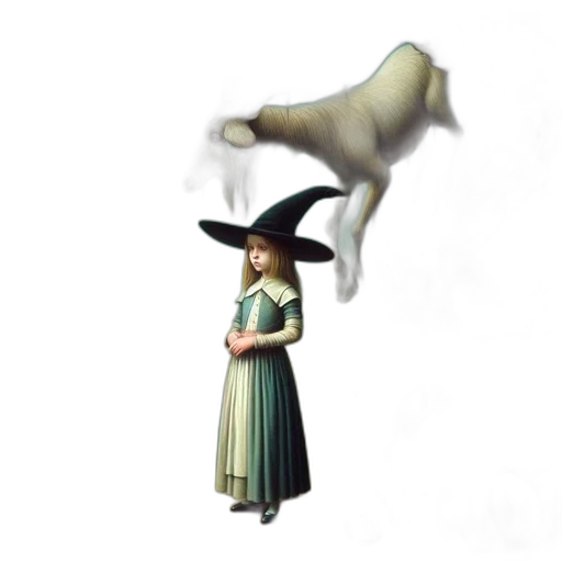 dress, creature, staff, animal transparent PNG cut-out