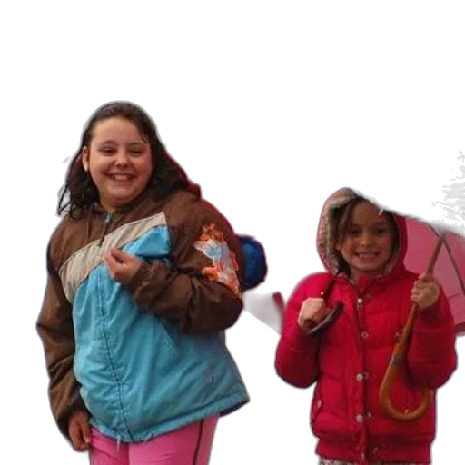 jacket, two, children, stand transparent PNG cut-out
