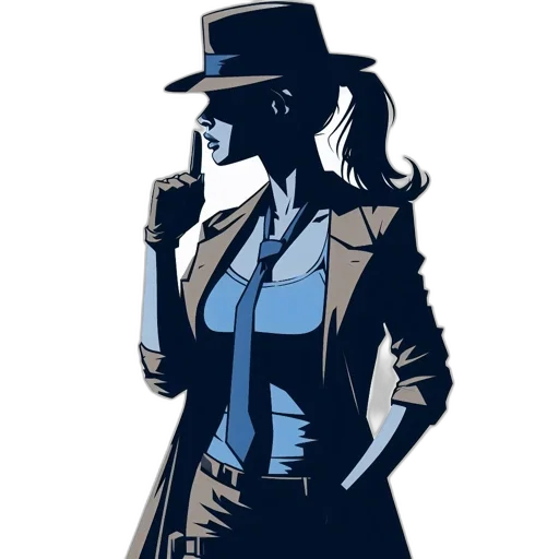 jacket, hat, staff, comic book art transparent PNG cut-out