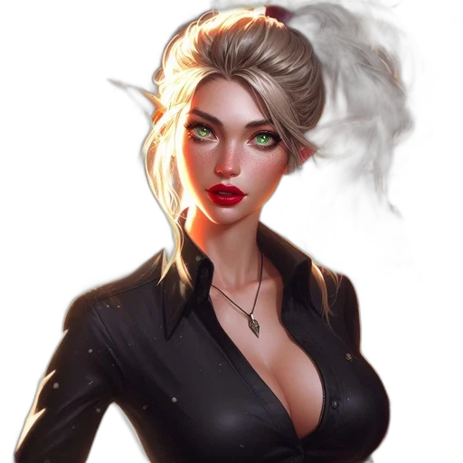 staff, face, dress, fantasy art transparent PNG cut-out