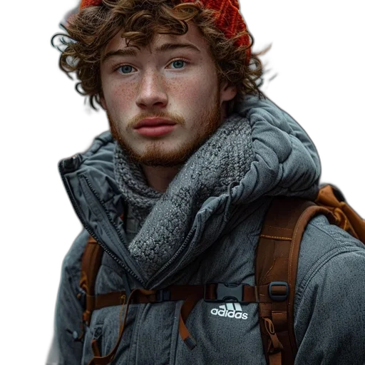 jacket, hat, face, animal transparent PNG cut-out