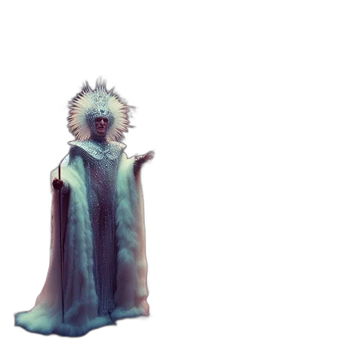 creature, dress, crown, staff transparent PNG cut-out