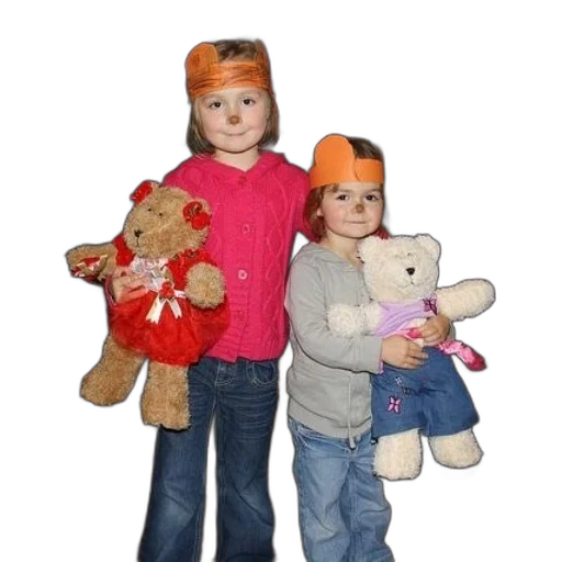 hat, 3d render, two, girls transparent PNG cut-out