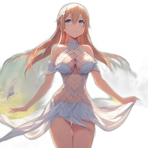 dress, staff, sword, robot transparent PNG cut-out