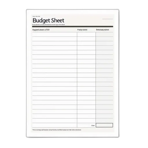 printable, budget, sheet, form transparent PNG cut-out