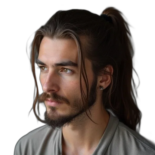 hair, face, staff, crown transparent PNG cut-out