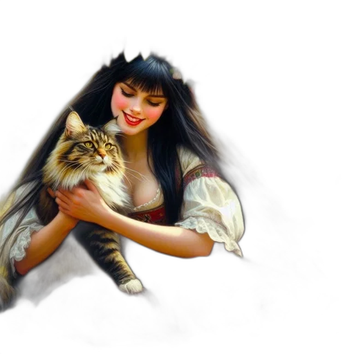 animal, fantasy art, photorealistic, oil painting transparent PNG cut-out