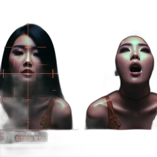 face, mask, concept art, 3d render transparent PNG cut-out