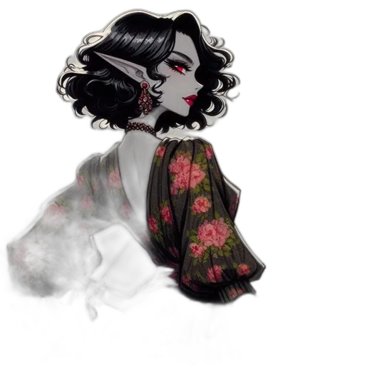 dress, mask, flower, fantasy art transparent PNG cut-out