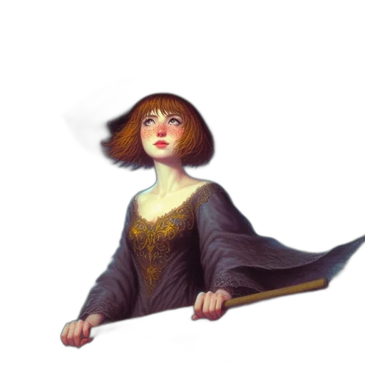 dress, staff, crown, hat transparent PNG cut-out